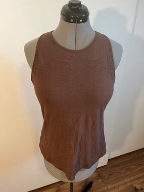 Klassy Network Brown Crewneck Tank Top